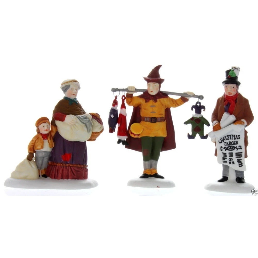 DEPT 56 HERITAGE VILLAGE COLLECTION PORTOBELLO ROAD PEDDLERS SET OF 3 - RETIRED